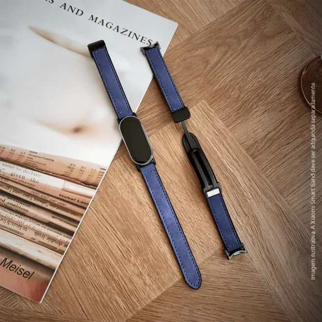 Bracelete de Couro para Xiaomi Smart Band 8/9/10