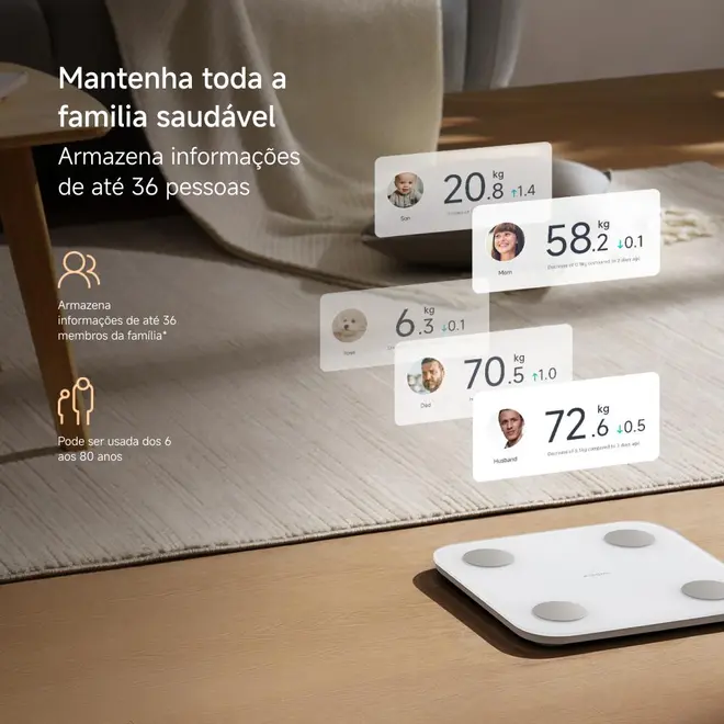 Balança Corporal Inteligente de Bioimpedância S400